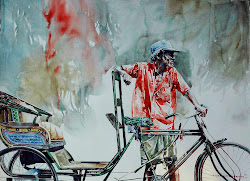 rajkumar sthabathy artist watercolor indian tuk 1975 might india rickshaw fine inde sens mots donner aux