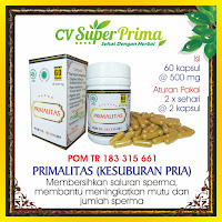 Jual Herbal Kesuburan Pria Kapsul PRIMALITAS (Obat Penyubur Khusus Laki) di Surabaya