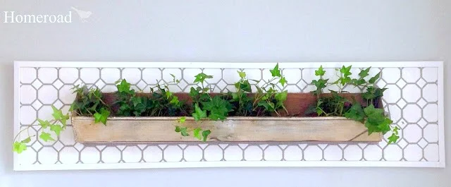 DIY wall garden from a repurposed chicken feeder