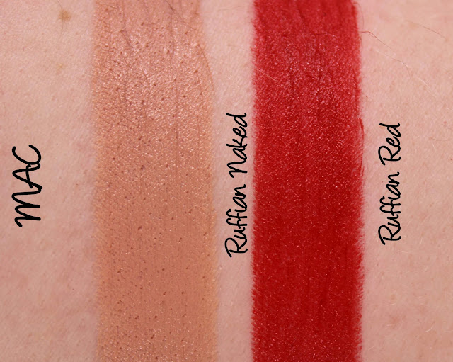 MAC MONDAY | MAC Ruffian - Ruffian Naked and Ruffian Red Lipstick Swatches & Review