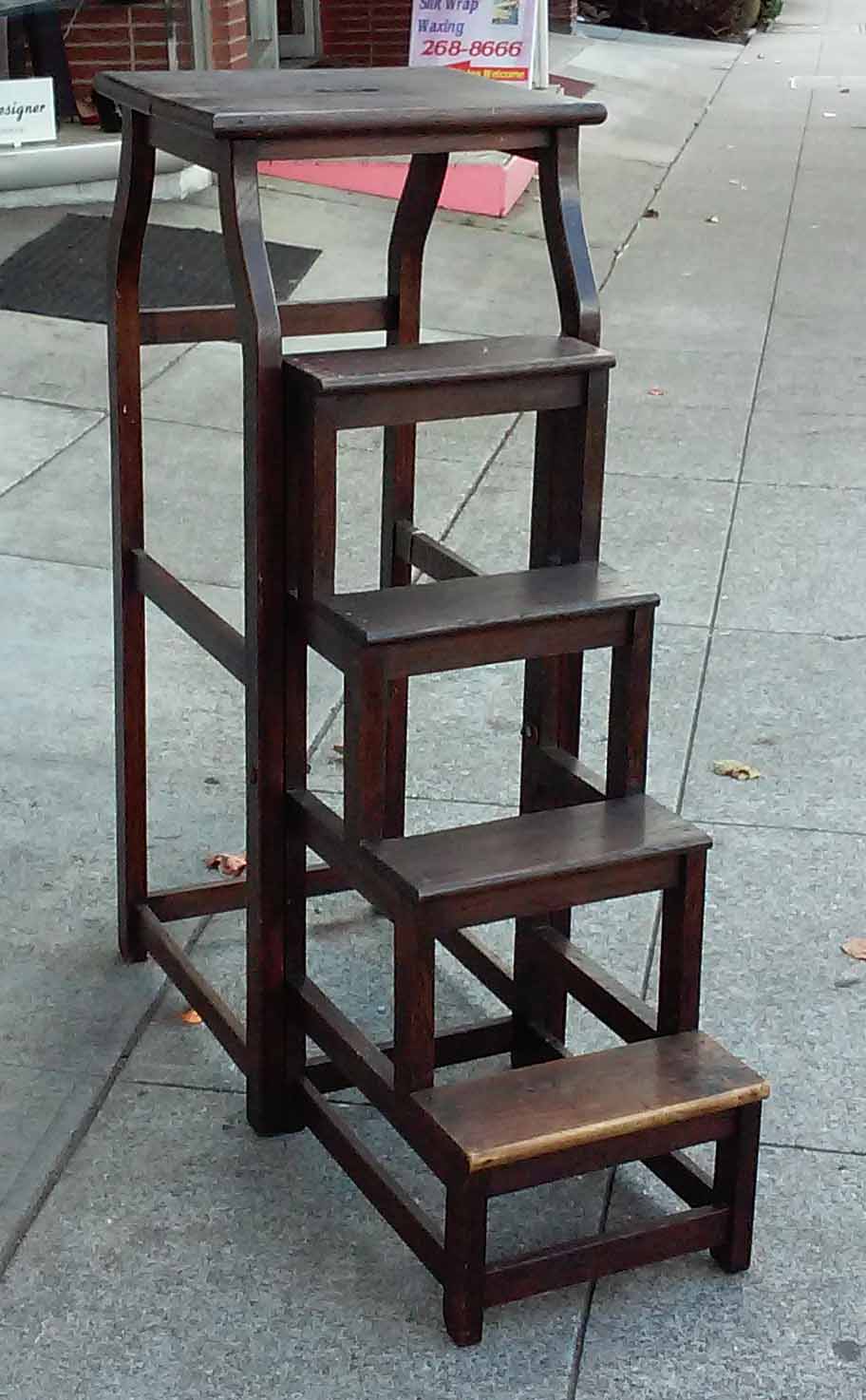 UHURU FURNITURE & COLLECTIBLES SOLD Collapsible Vintage Library Ladder