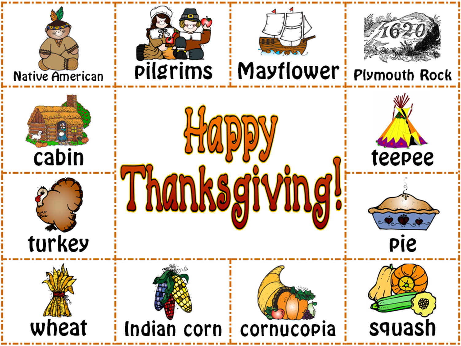 Inglés Intermedios BF Thanksgiving Vocabulary
