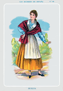 Traje típico de mujer, Huelva 1920 - Caramelos Fisas