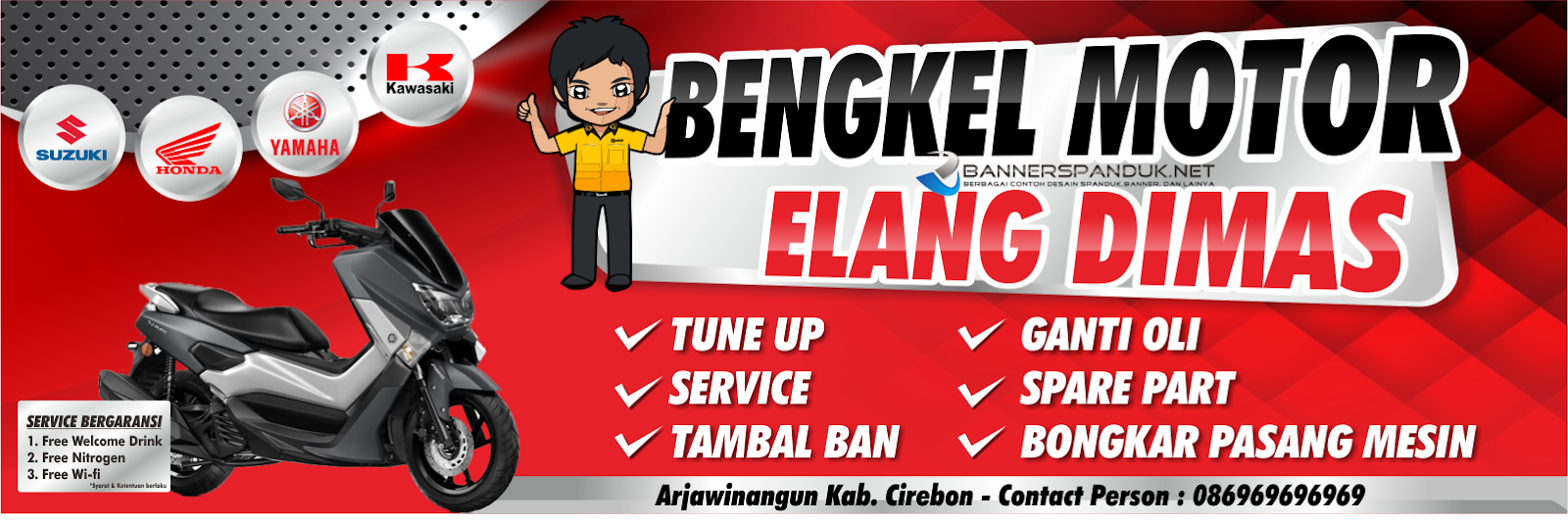  Spanduk  Bengkel  Motor  Balap Frameimage org