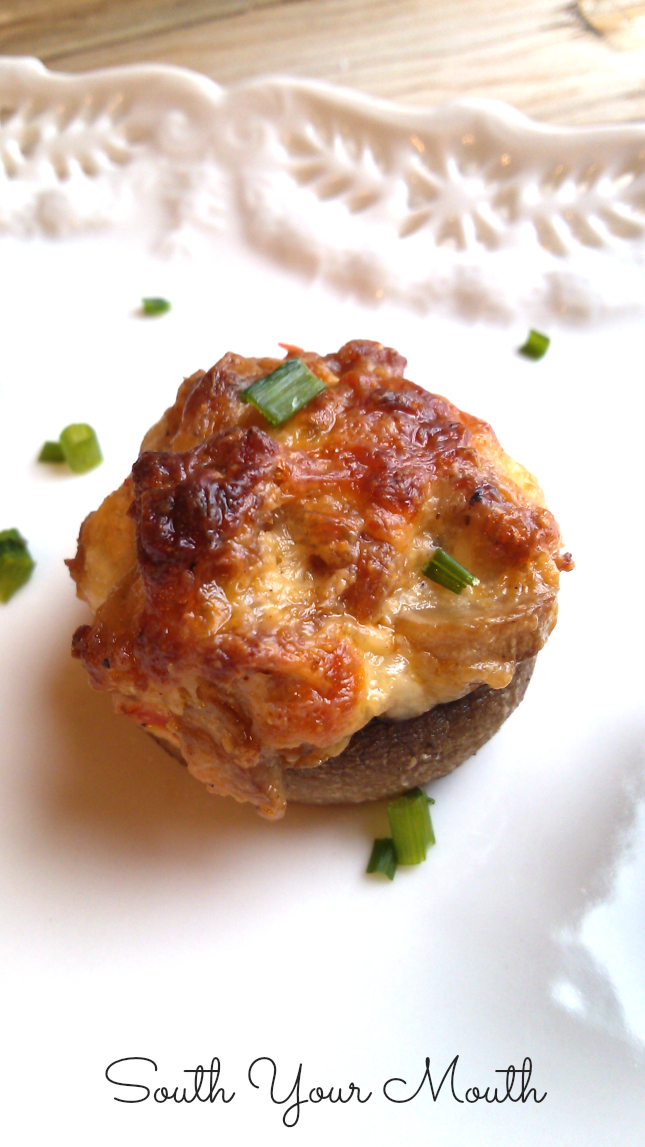 Stuffed mushrooms with Italian sausage and mozzarella. Crazy easy and so delicious! 