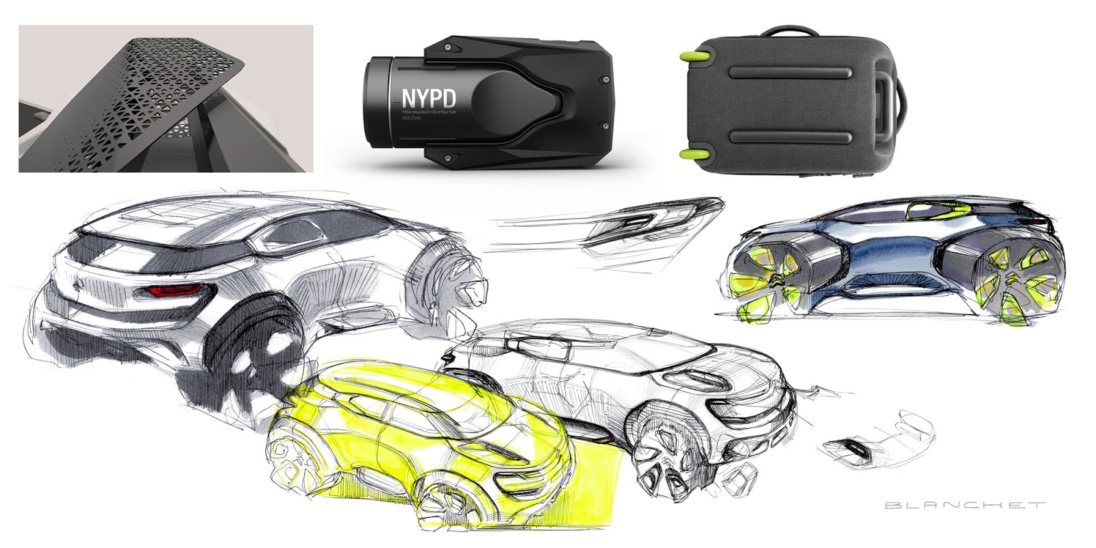 Citroen Aircross concept 2015 mood board and sketches by Gregory Blanchet