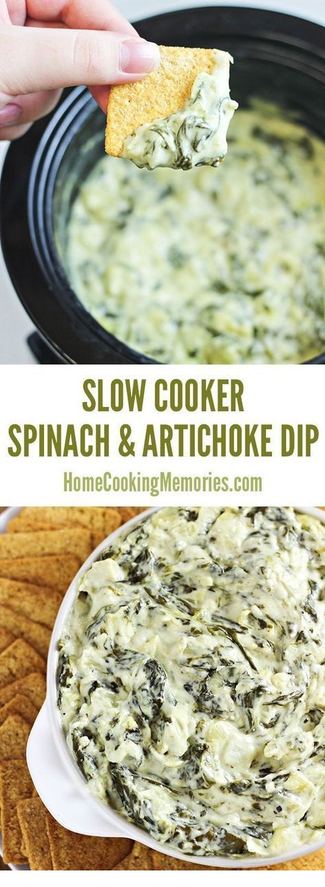Slow Cooker Spinach and Artichoke Dip Recipe