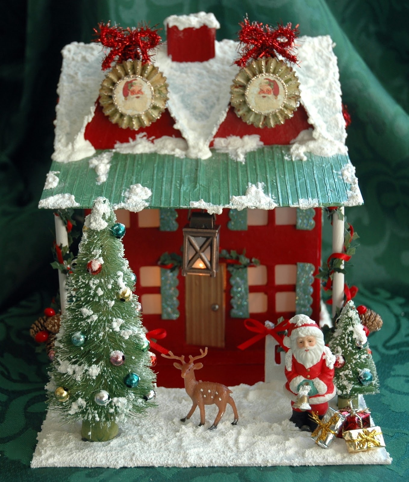 Paper Mache Houses For Christmas 