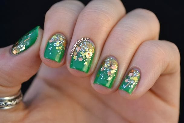 Green Base With Golden Sparke