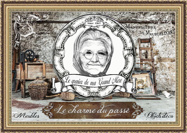 Le grenier de ma grand mère: Grande échelle 5 étagères bois massif