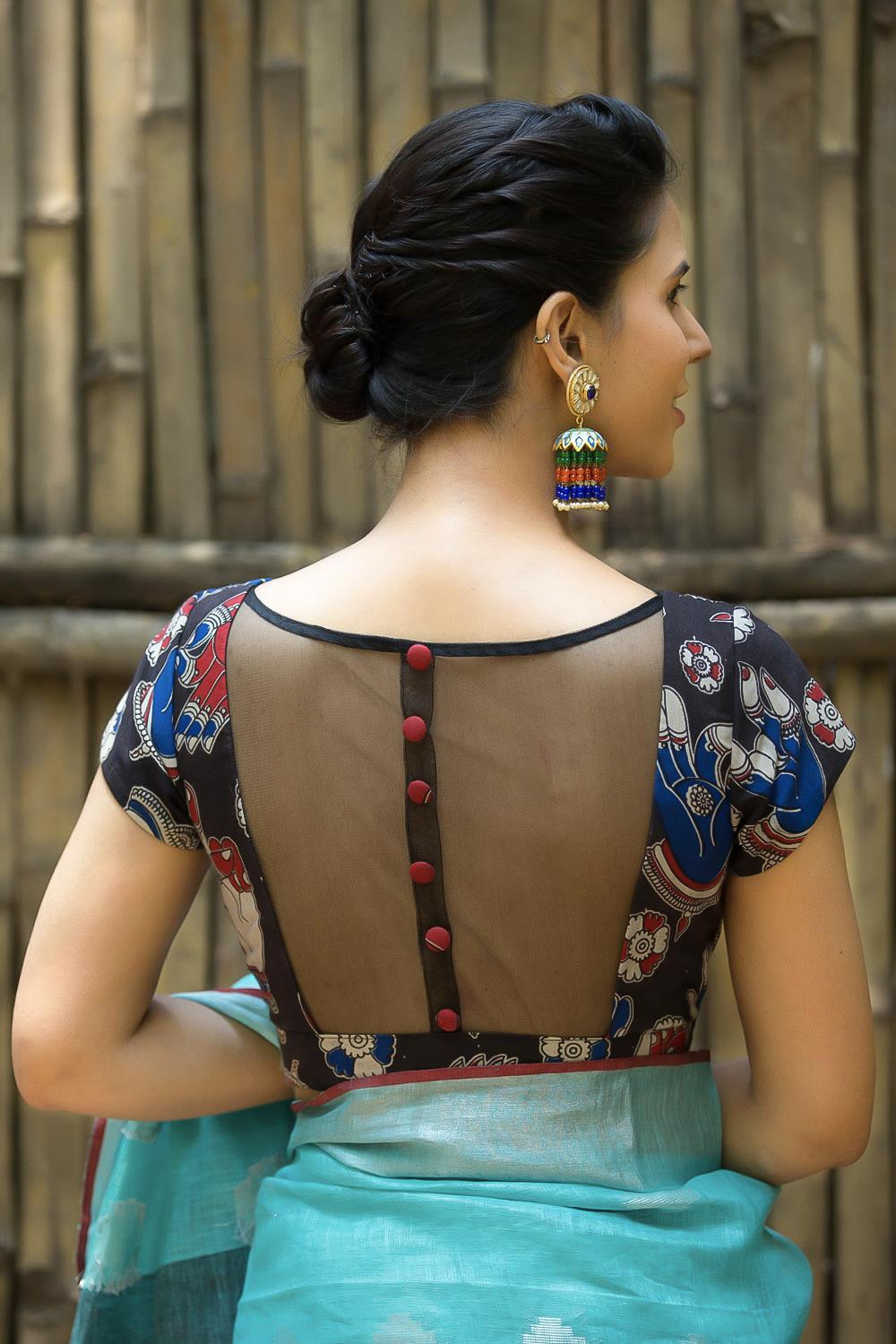 10 New High Neck Blouse Designs For Diwali - Candy Crow