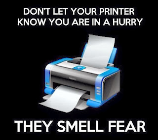 printer comic, printer funny, printer smell fear