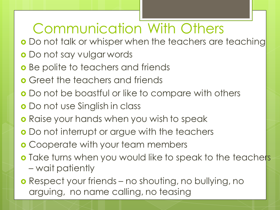 MsSuezz Class 2013: Class Rules - Respect