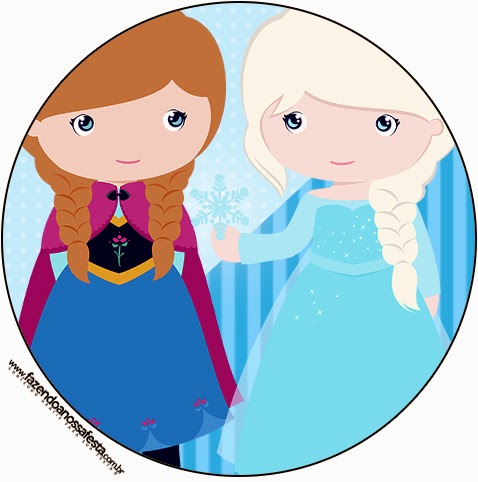 Frozen Niñas para Navidad Azul: Etiquetas para Candy Bar para Imprimir Gratis. Toppers o Etiquetas de Frozen Niñas para Navidad Azul para imprimir gratis.