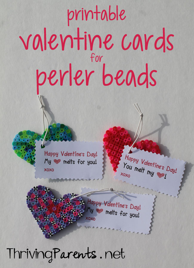 Printable valentine cards for perler beads - Thriving Parents