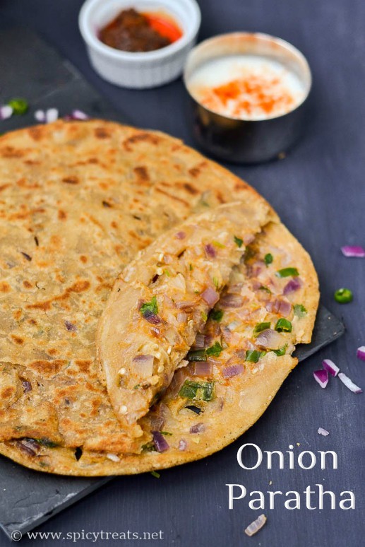 Spicy Treats Punjabi Onion Paratha Recipe(With Video) Pyaaz Ka