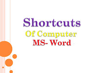 Shortcuts Of Computer  MS- Word