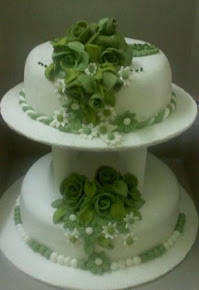 2 TIER FONDANT WEDDING CAKE