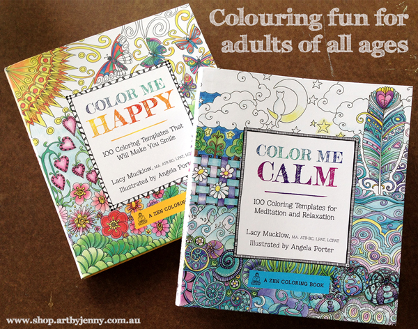 Cover photo of Color Me Happy and Color Me Calm by Lacy Mucklow and Angela Porter