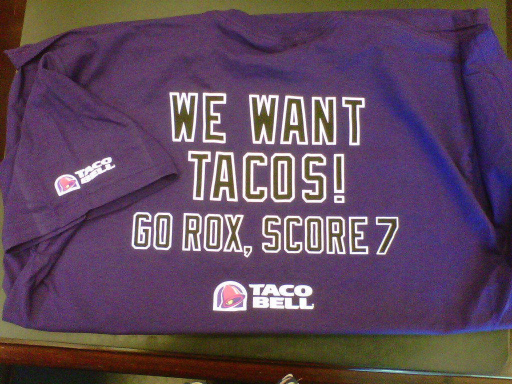 Jade's World the rockies t shirt Taco Bell