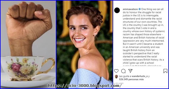 Emma Watson y su lucha antirracista que comparte en Instagram con sus fans.