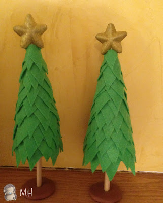 arbolitos navideños en fieltro paso a paso