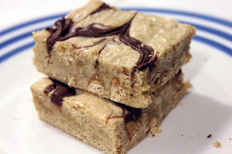 Nutella Swirl Peanut Butter Chip Blondies Fresh from the...