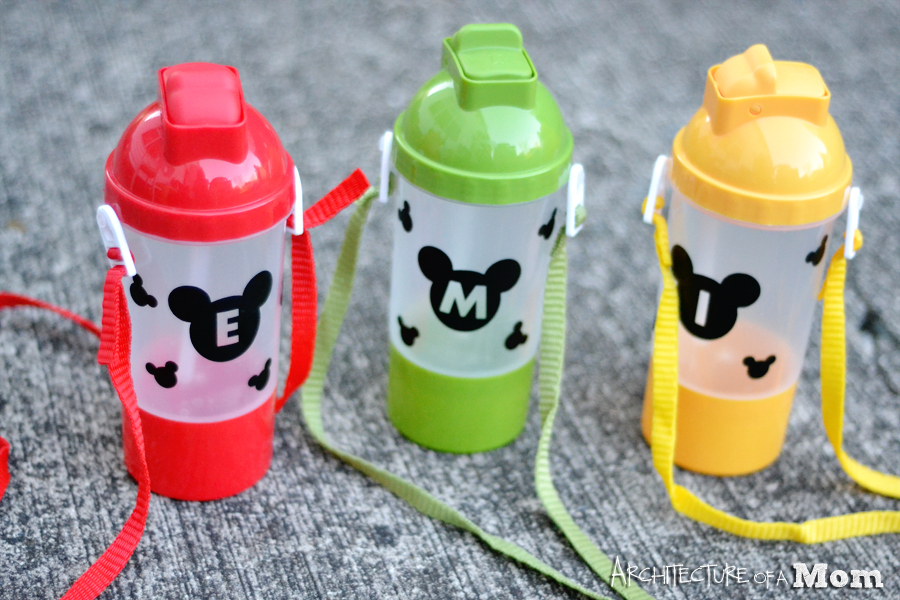 Architecture of a Mom: Personalized Dollar Store Water Bottles--with Mickey!