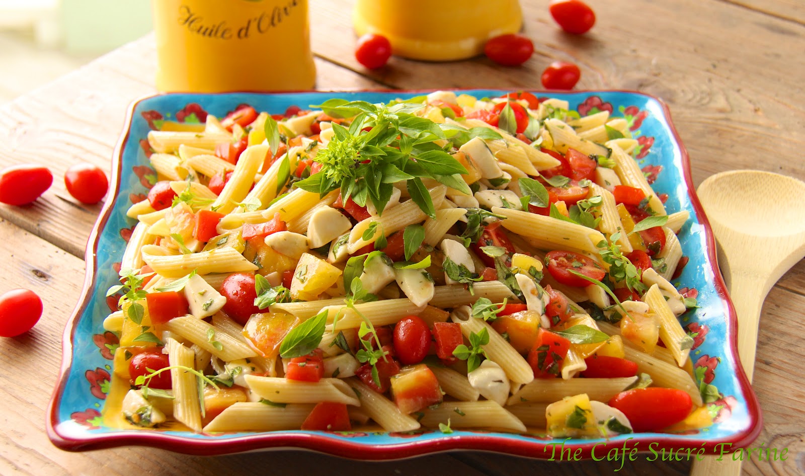 Pasta Salad With Fresh Mozzarella And Heirloom Tomatoes The Café Pasta Salad With Fresh Mozzarella And Heirloom Tomatoes The Café Sucre Farine