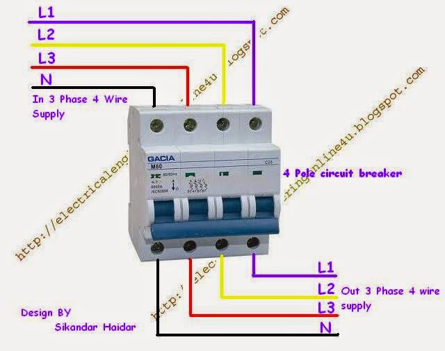 How to Wire 4 Pole Circuit Breaker For 3 Phase 4 Wire System