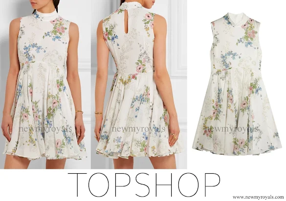 Princess Sofia wore TOPSHOP UNIQUE Hambledon floral-print silk-georgette dress