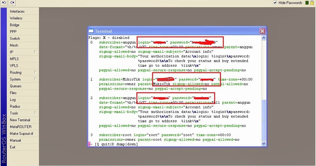 Cara Mengetahui password usermanager mikrotik yang di lupa