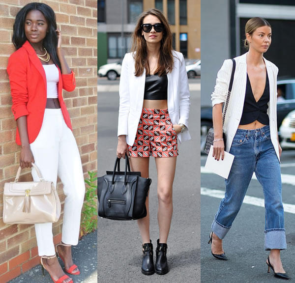 Resultado de imagem para top cropped com blazer