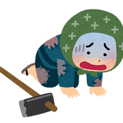 うなだれるお百姓さんのイラスト