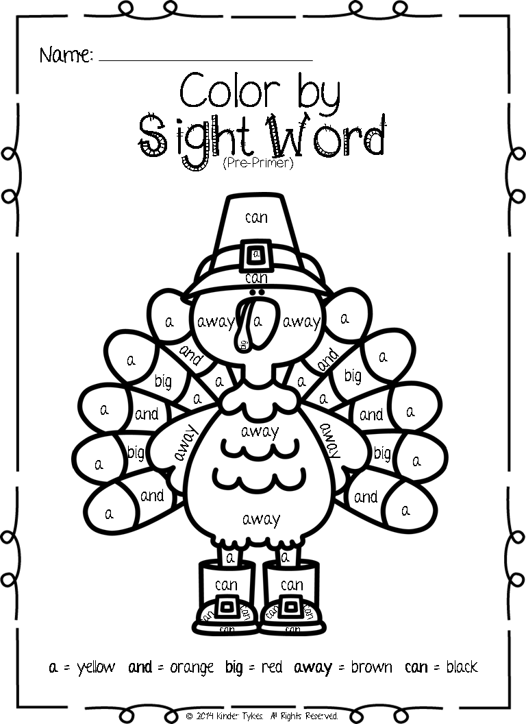 Slide1 - Color By Sight Word Kindergarten