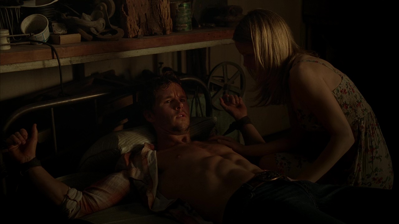 Ryan Kwanten shirtless in True Blood 4-02 "You Smell Like Dinner"...