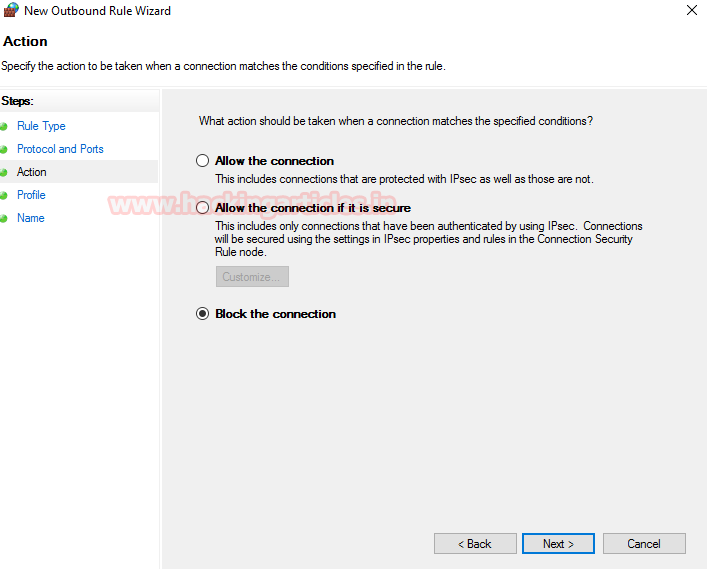 How to set and Bypass Outbound Rule in Windows Firewall using