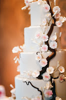 Cherry Blossom Themed Wedding Cake