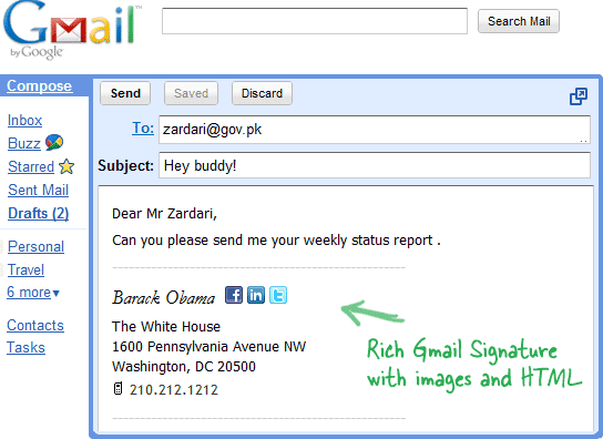 add a signature to gmail