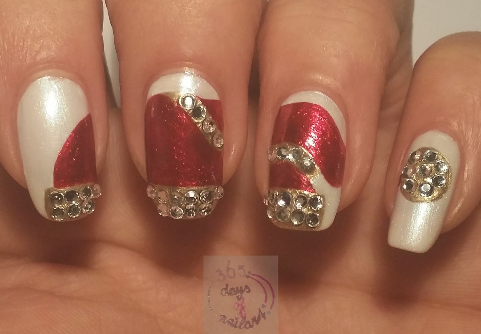 365+ days of nail art Day 357) Santa hat nail art