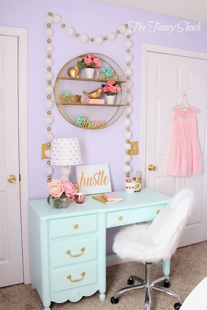 the fancy shack pastel girls room makeover christmas garland at target