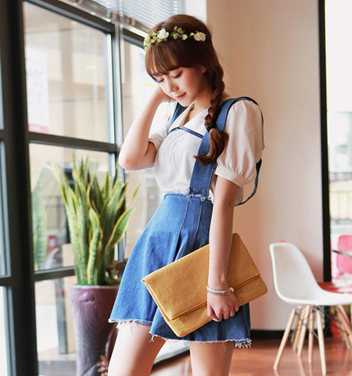[Yubsshop] Denim Overall Skirt | KSTYLICK - Latest Korean Fashion | K ...