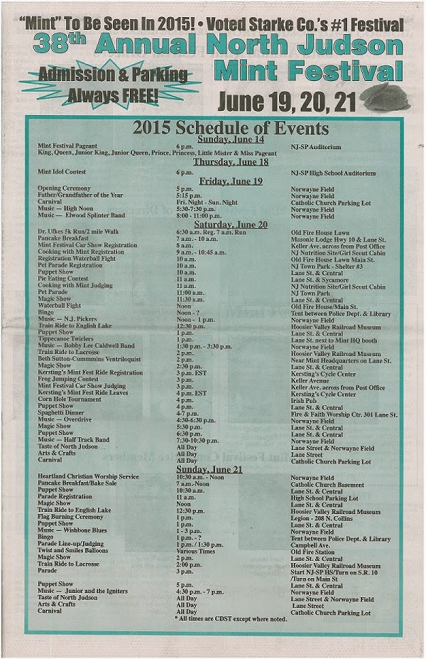 North JudsonWayne Township Public Library 2015 Mint Festival Daily