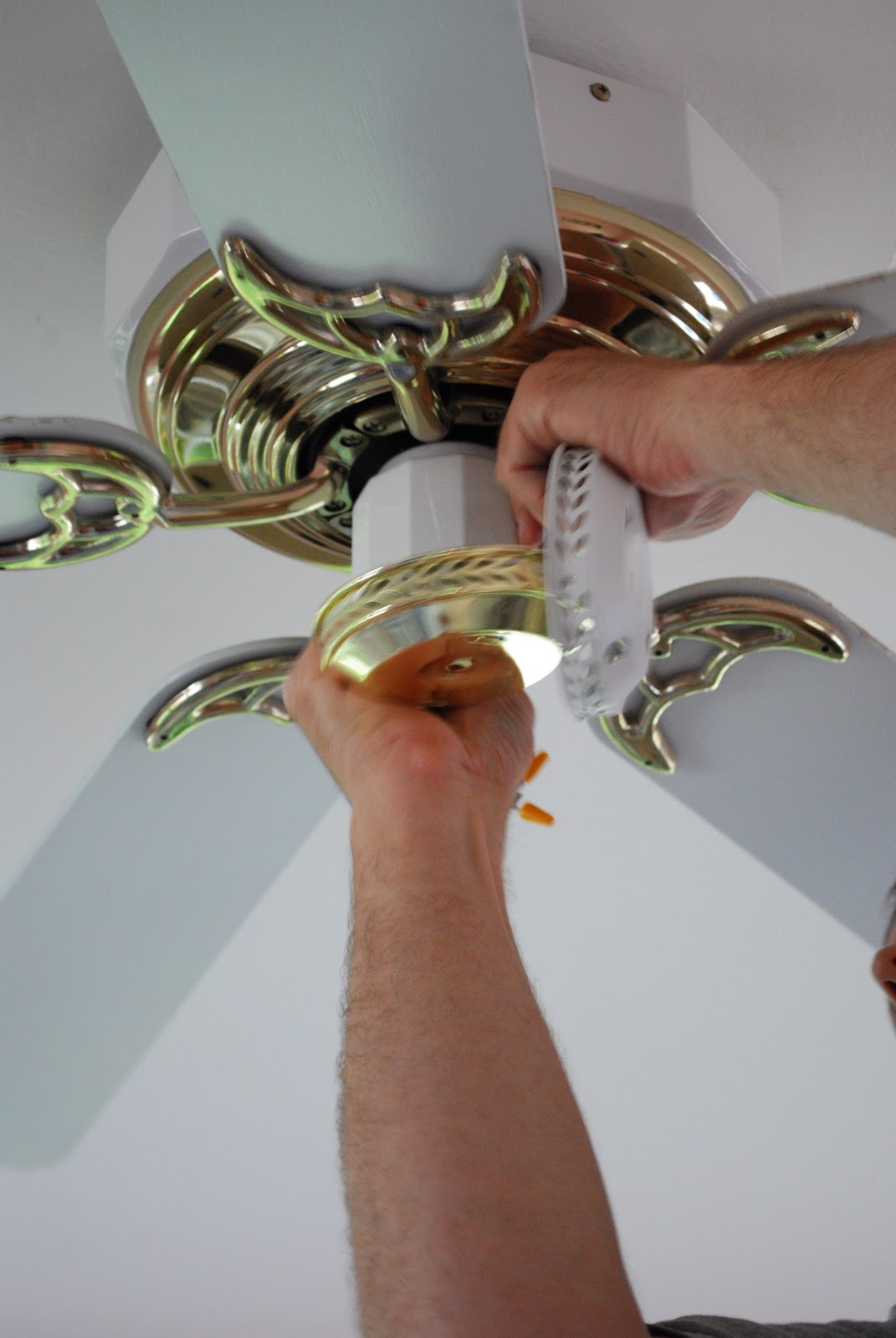 Cookie Crumbs & Sawdust installing a ceiling fan light kit