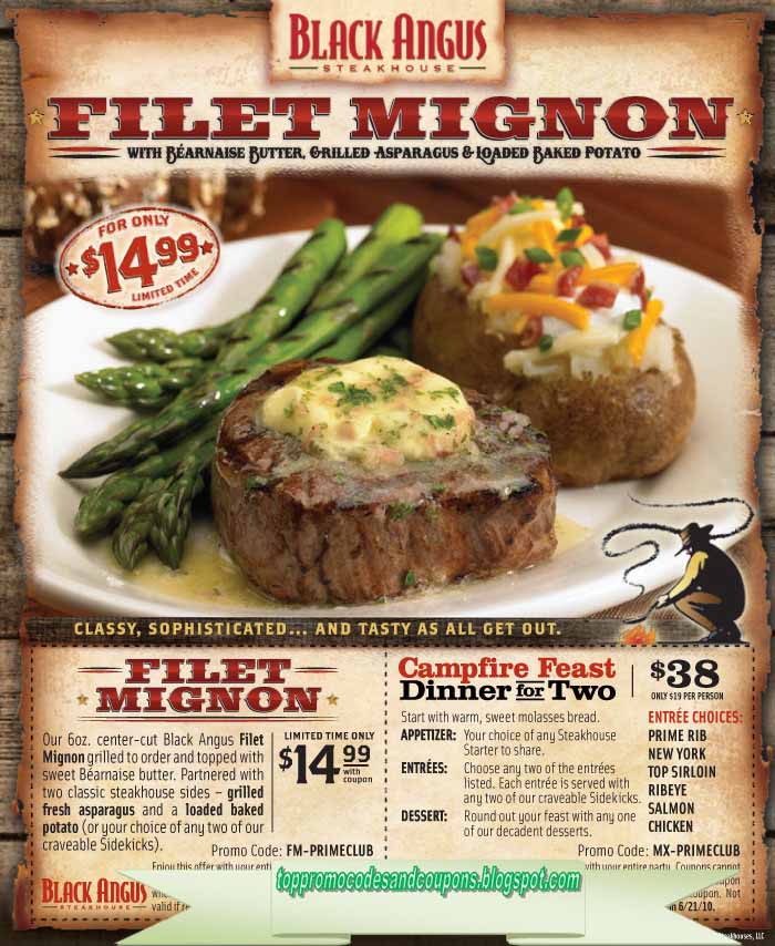 Free Promo Codes and Coupons 2021 Black Angus Steakhouse Coupons