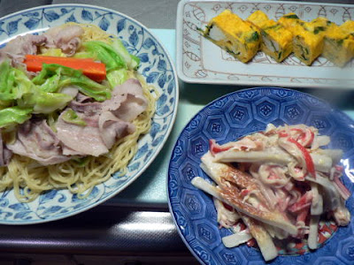 夕食の献立 献立レシピ 飽きない献立 豚バラ塩焼きそばセット