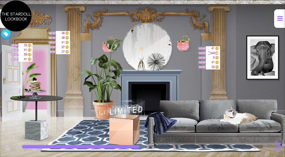 The Stardoll Lookbook L E D C O R Release Review Highlights The Is Based In An Elegant Ballroom Esque Room With A Shiny Wooden Floor Neutral Grey Wall And Golden Decorations Gold Alone Gives