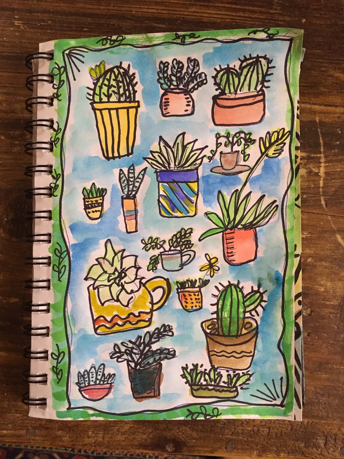 Art Room Britt Watercolor Cactus Composition Art Lessons