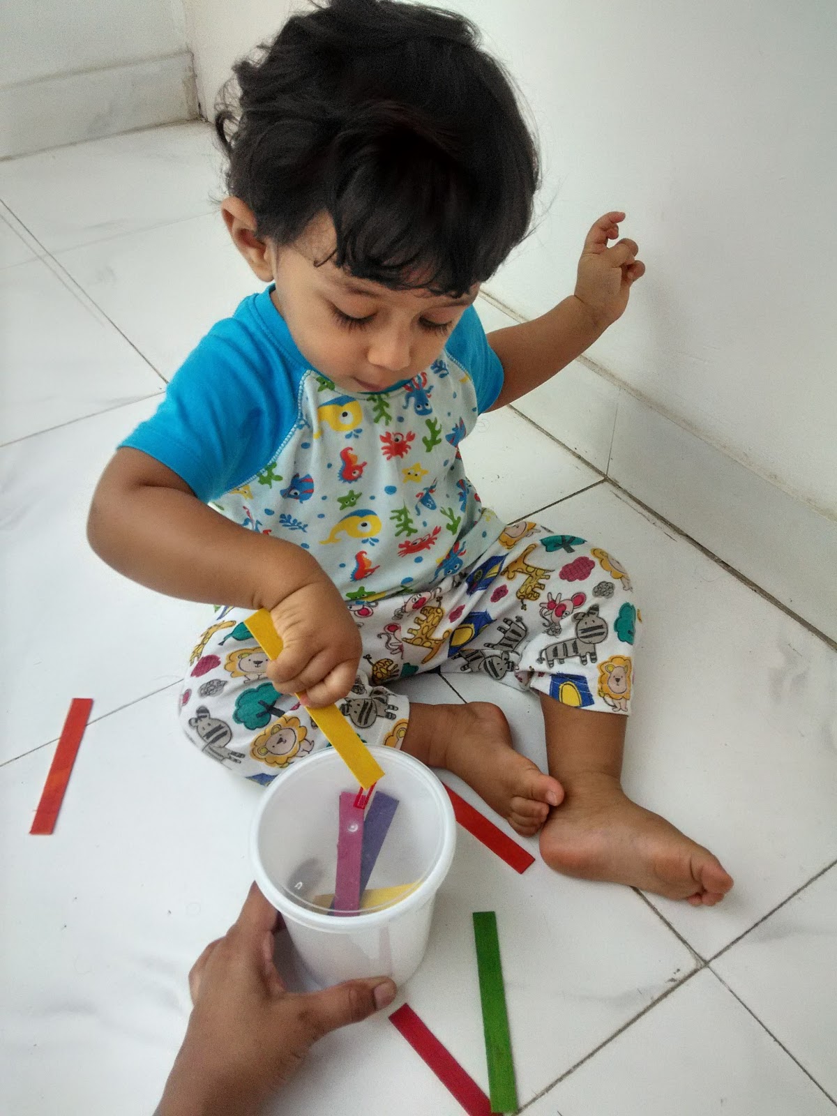 Sonshine Mumma Popsicle Stick Drop Activity for Toddlers