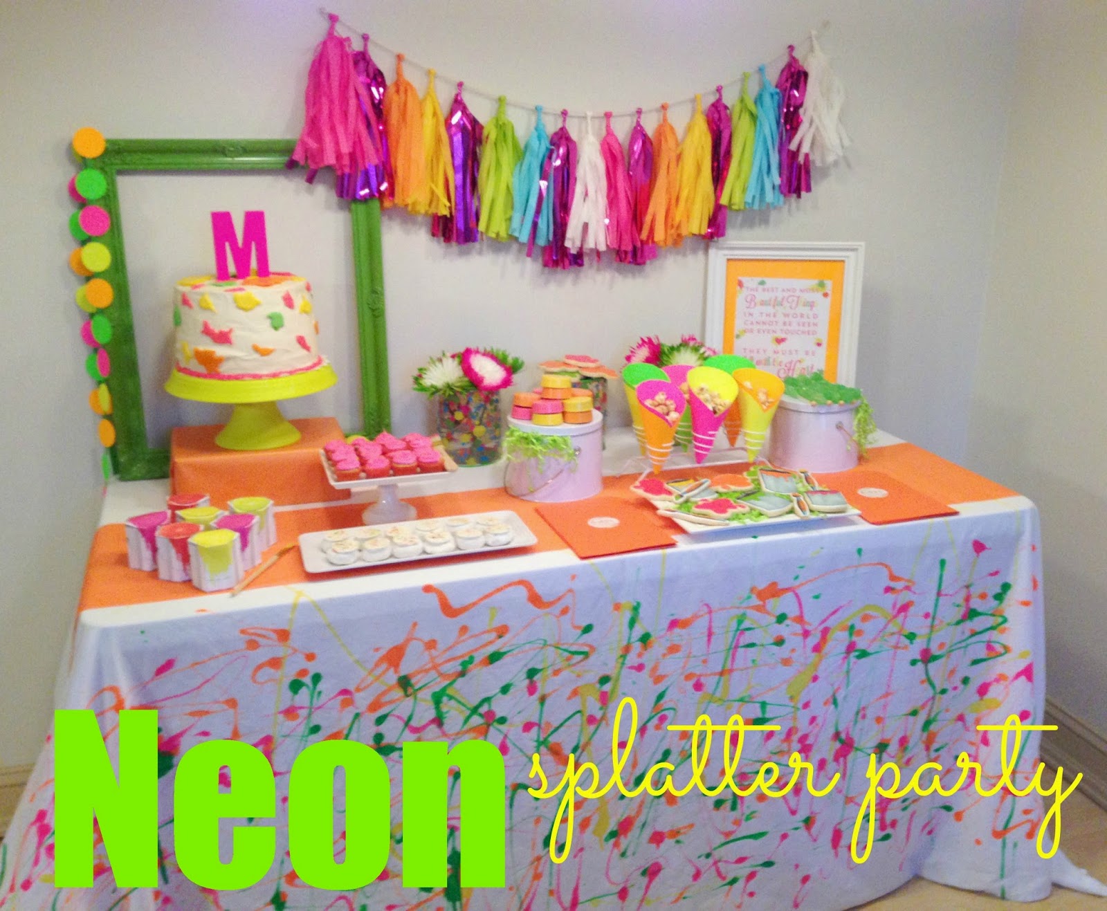 In Flight Party Ideas Neon Splatter Party